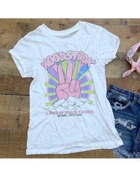 Karma Woodstock White PEACE Soft Tee